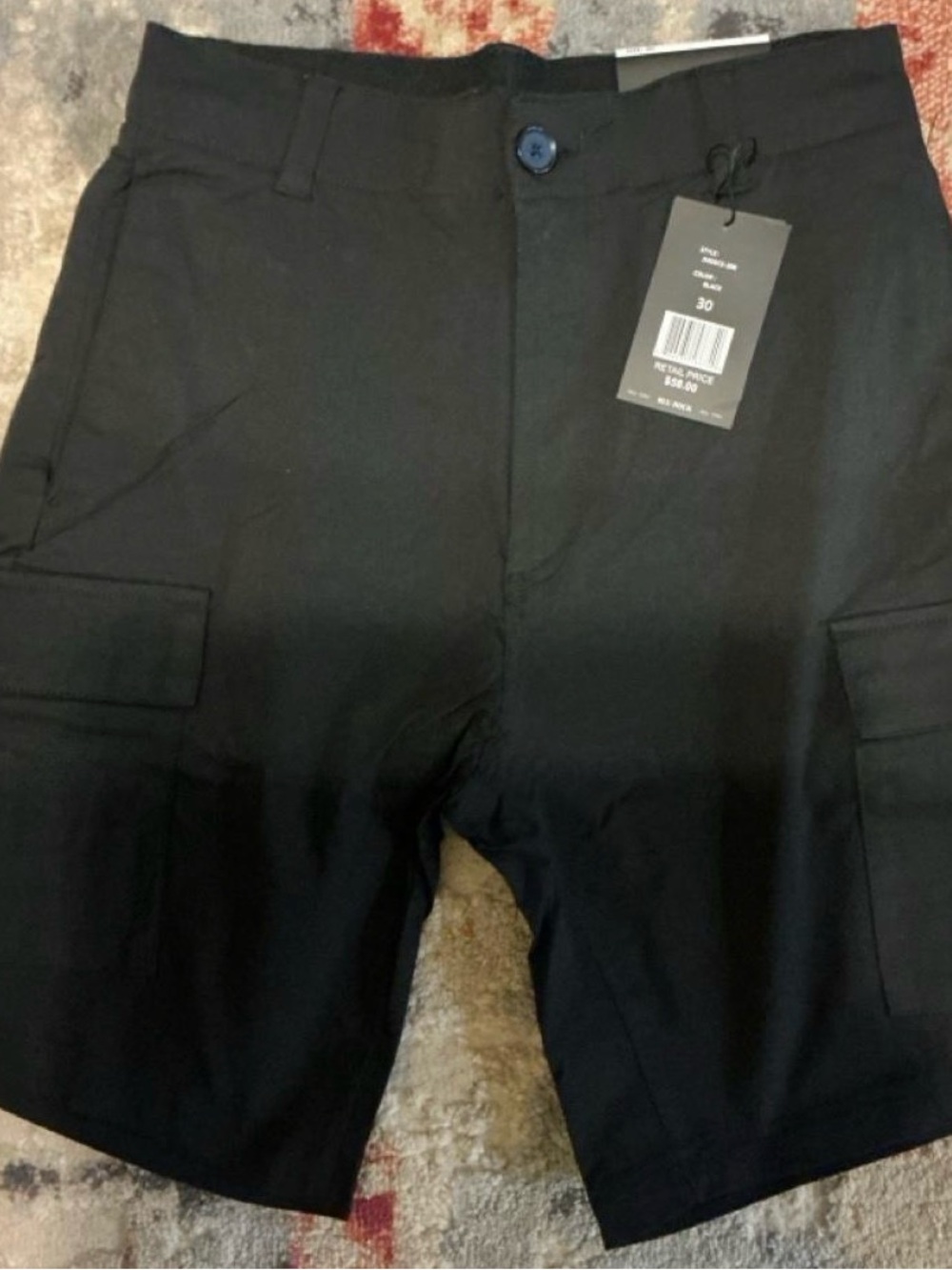 Men's Black Cargo Shorts – Utility Pocket Design